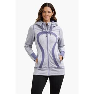 Lululemon Scuba Hoodie Jacket Purple Fall Zip Thumb Holes Women’s 4